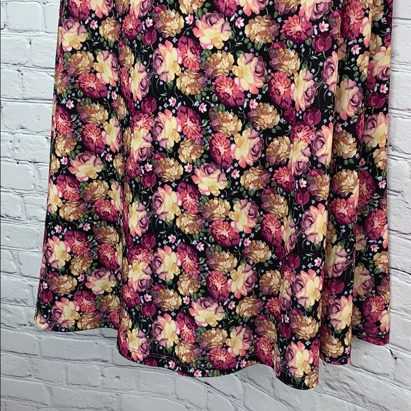 NEW Stretch Azure Skirt vibrant Floral print Knee length adjustable yoga waist - Picture 5 of 8